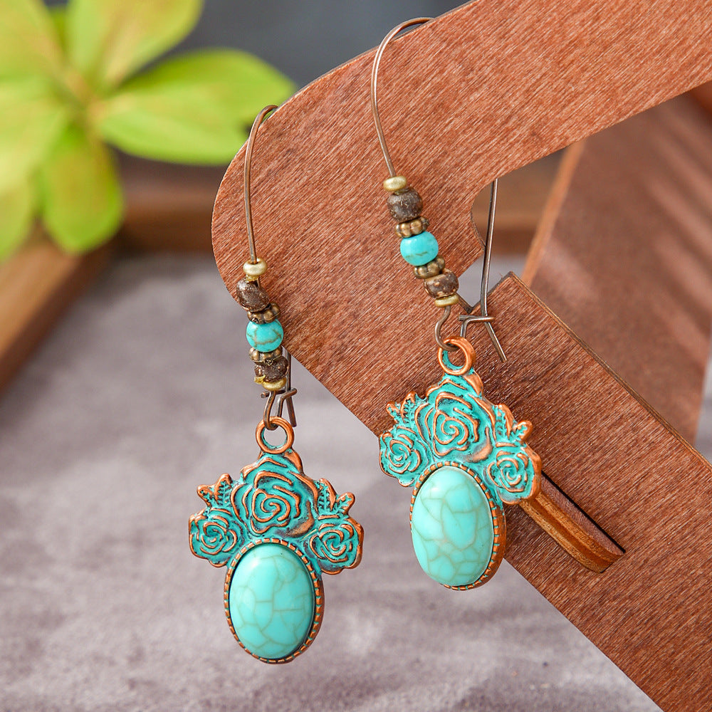 Trendy Geometric Alloy Earrings Set Vintage Bohemian Style