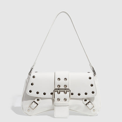 Punk Studded Hollow PU Leather Shoulder Bag