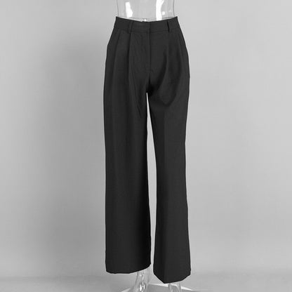 Wide-Leg Trousers Comfortable Office Pants