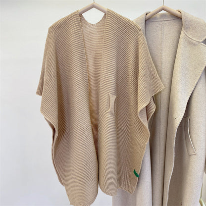 Winter Solid Color Soft Thick Cape Scarf