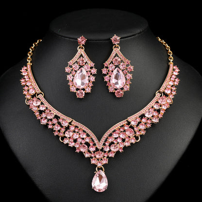 Vintage Statement Necklace Set Luxurious Crystal Jewelry for Evening Wear