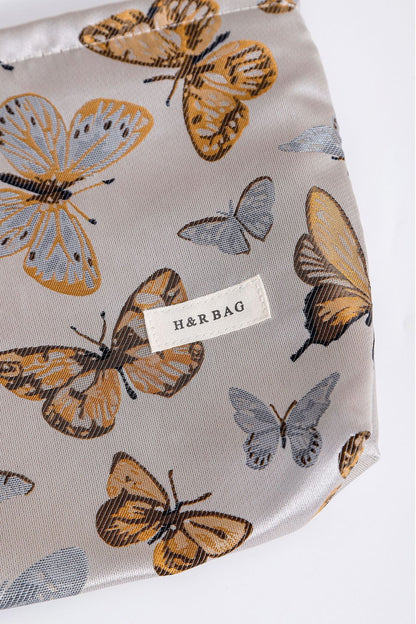Vintage Butterfly Print Portable Makeup Bag