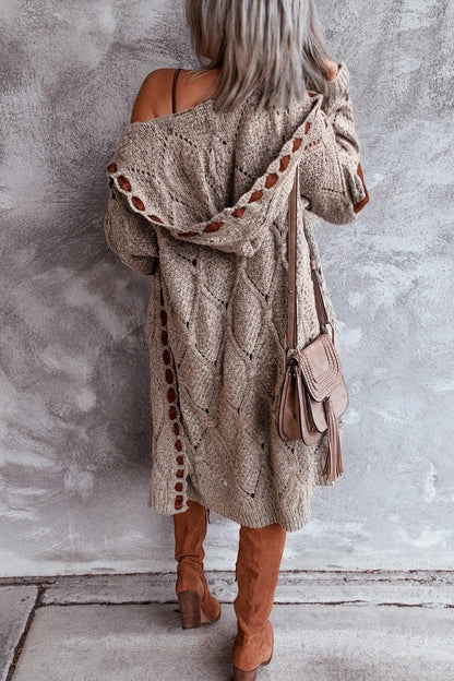 Sweater Cardigan Women'S Long-Sleeved Mid-Length Sweater Coat