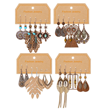Bohemian Vintage Earring Set Stylish Casual Jewelry