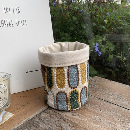 Creative Cotton Linen Pencil Holder for Makeup Brushes and Office Supplies
