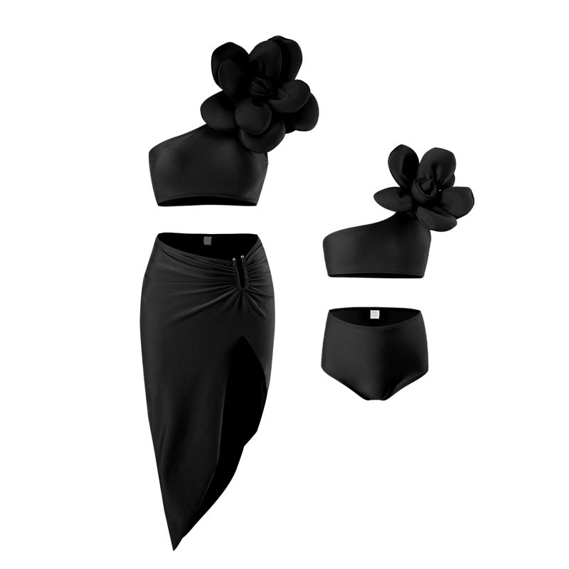 New Women'S Bikini Three-Piece Swimsuit Set With Skirt