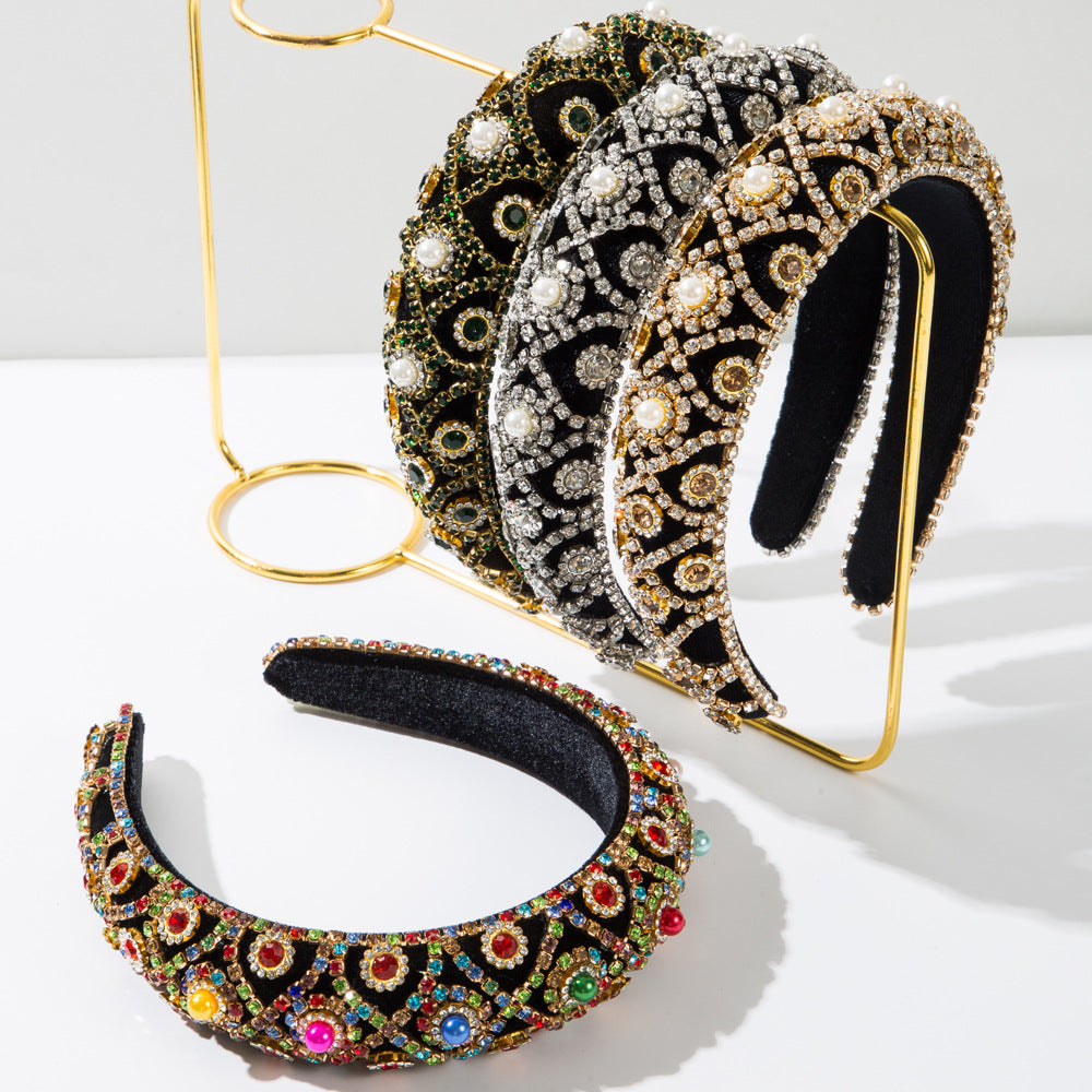 Baroque Rhinestone Headband Elegant Vintage Hair Accessory