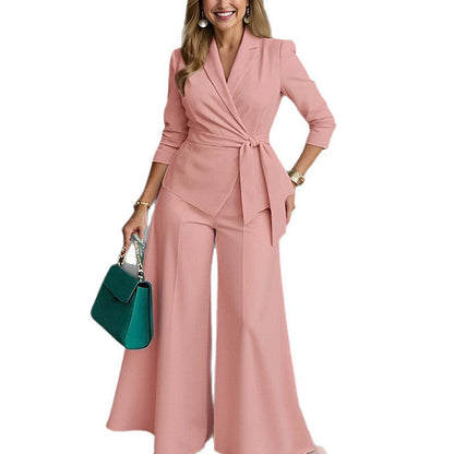 Trendy Casual Long Sleeve Jacket and Pants Set