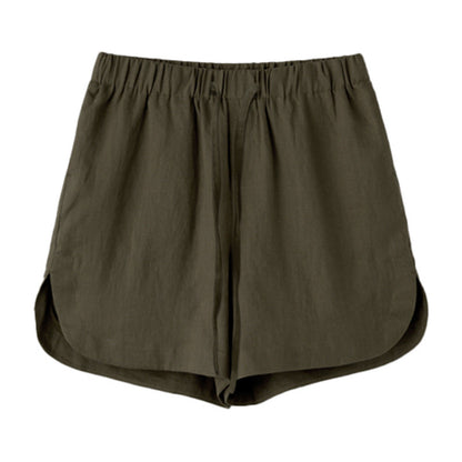 Loose Fit Women's Linen Blend Shorts with Elastic Waist