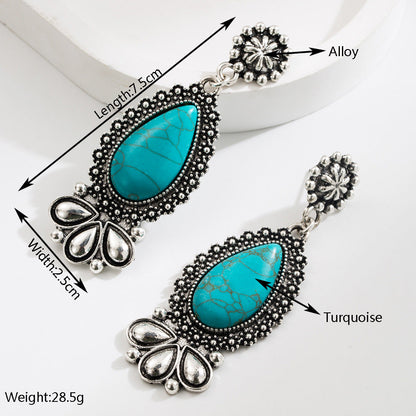 Bohemian Turquoise Waterdrop Earrings Creative Fashion Jewelry