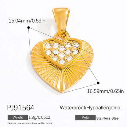 Trendy DIY Jewelry Accessories Heart Shaped Pendant Necklace and Bracelet Set