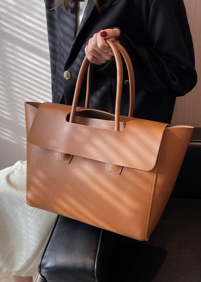 Spacious Pu Tote Bag With Minimalist Flap Design