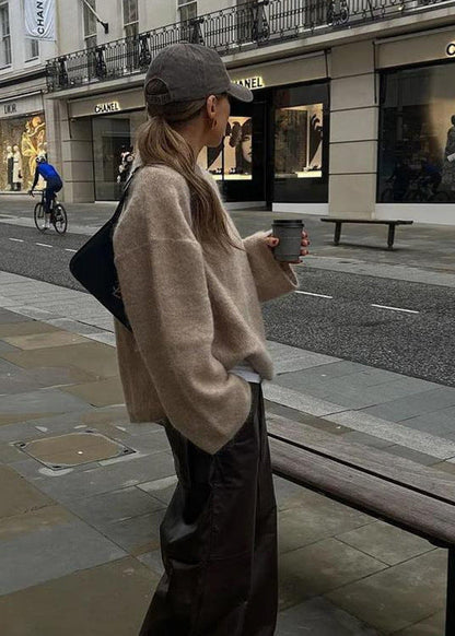 Oversized Mohair Blend Sweater With Plush Texture