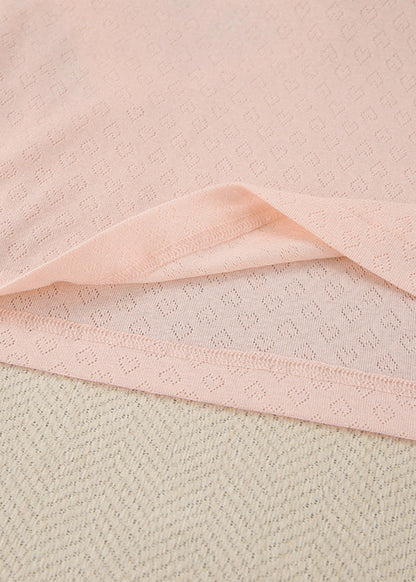 Eyelet Knit Lounge Set Soft Stretch Fabric