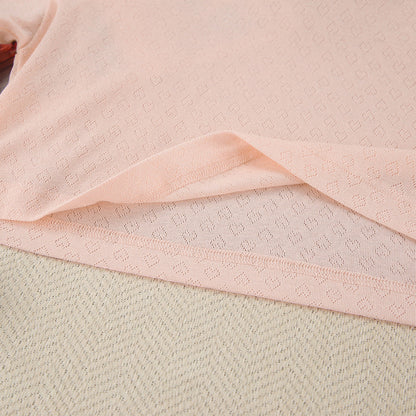 Love Jacquard Solid Color Sleepwear Sets