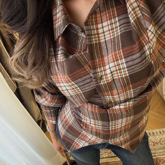 Trendy Checkered Waist Design Women's Shirt
