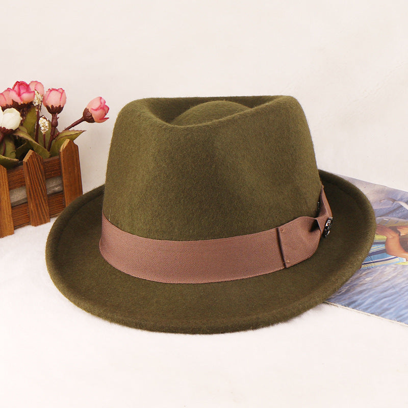Vintage Wool Jazz Hat Adjustable Stylish Outdoor