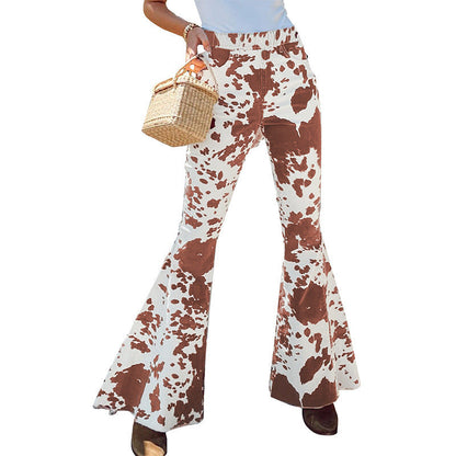 Sequins High Waist Flared Pants Slim Wide Leg Pants Women'S Casual Pants