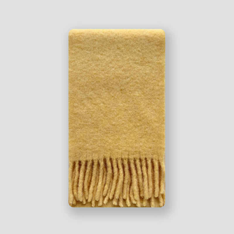 Alpaca Blend Scarf with Fringe - Elegant All-Season Accessory