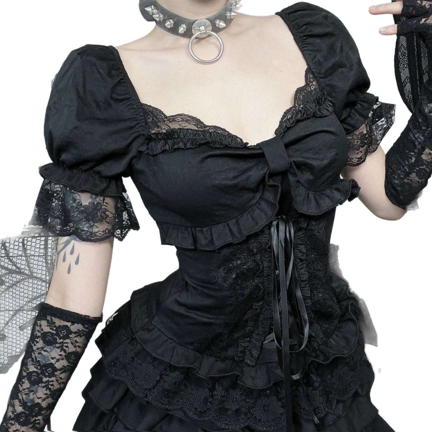 Gothic Style V-Neck Crop Top Sexy Urban Fashion