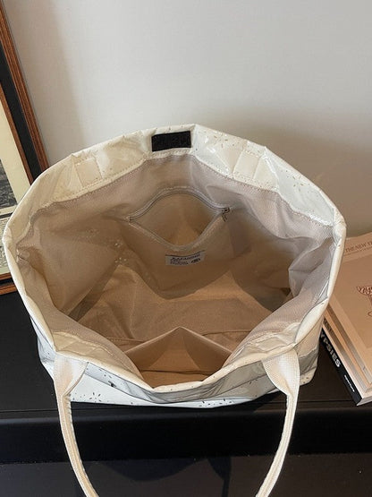 Women's Floral Cutout PVC Tote Bag Stylish Commuter Bag