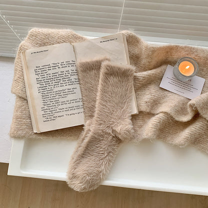 Winter Fuzzy Plush Thicken Warm Crew Socks