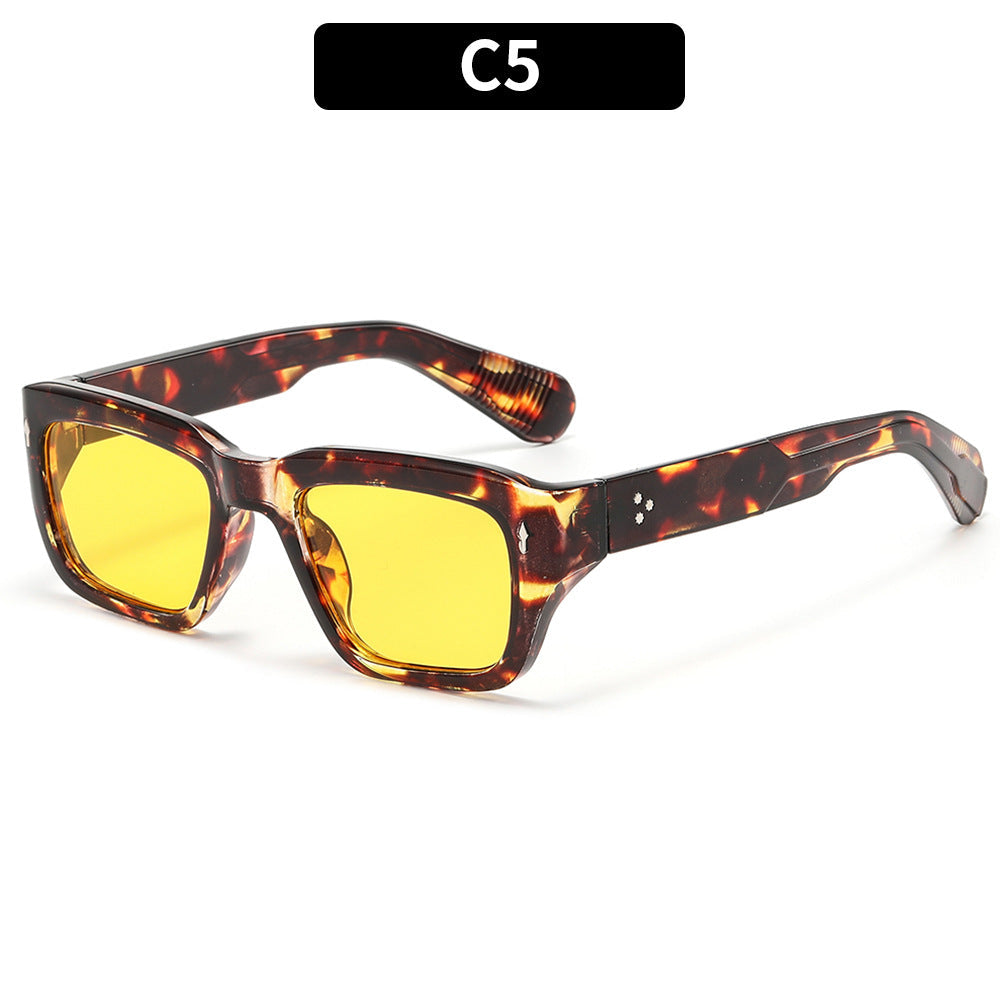 Retro Square Hip-Hop Sunglasses Fashionable Outdoor UV400 Protection