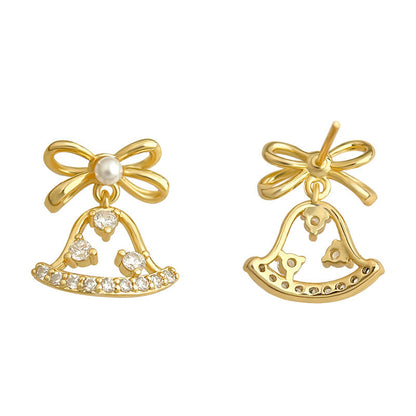 Elegant Hollow Bow Knot Bell Dangle Earring