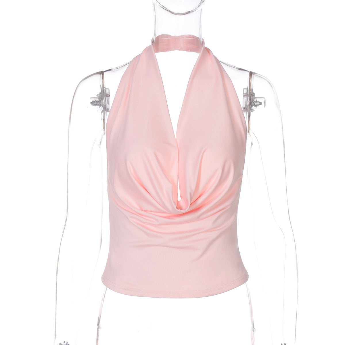 Fashionable Deep V Backless Halter Top for Women