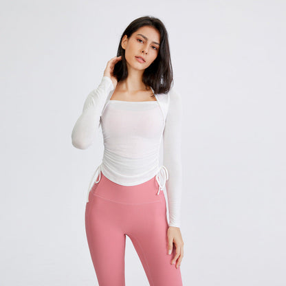 Tight Body-Building Clothes Women'S Quick Drying Sports Top Running Long Sleeve T-Shirt Wearing Elastic Yoga Clothes