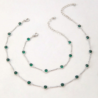 Trendy Green Cubic Zirconia Choker Necklace For Women