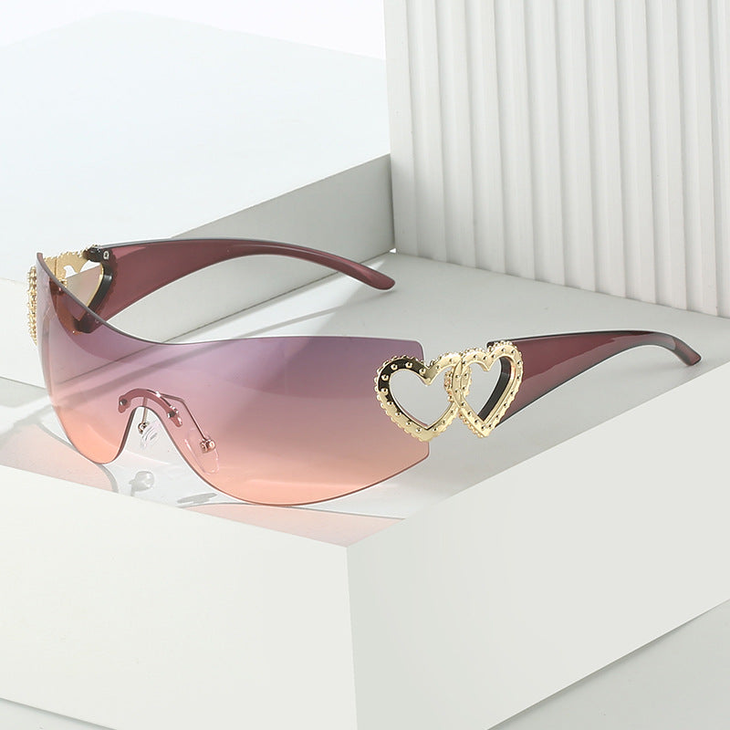 Trendy Y2K Heart-Shaped Sunglasses Unique Fashion Eyewear