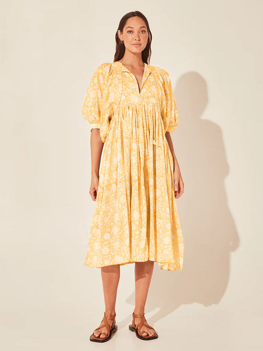 Vintage Floral Maxi Dress Relaxed Casual Style