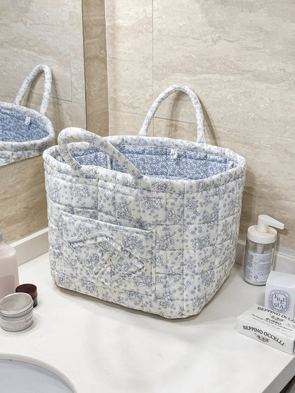 Peony Velvet Storage Basket Stylish Home Organizer