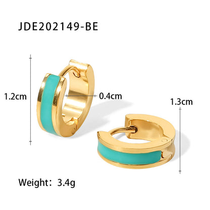 Colorful Simple Circle Hoop Earrings