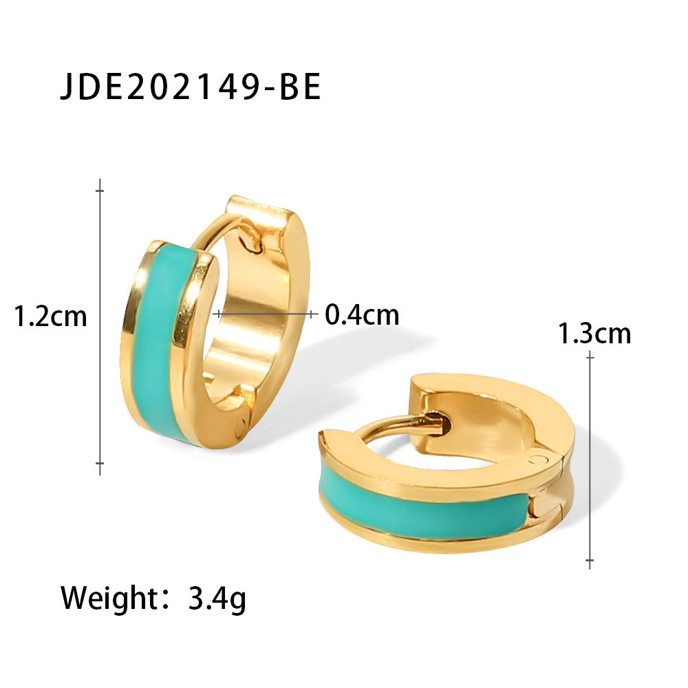 Colorful Simple Circle Hoop Earrings