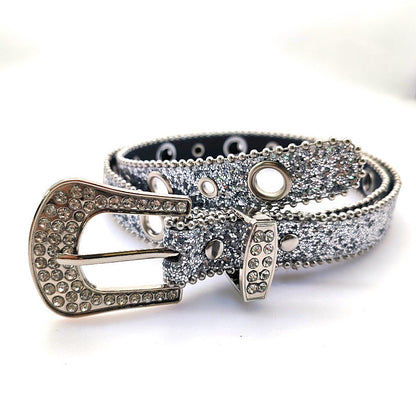 Vintage Rhinestone Shiny Punk Belt