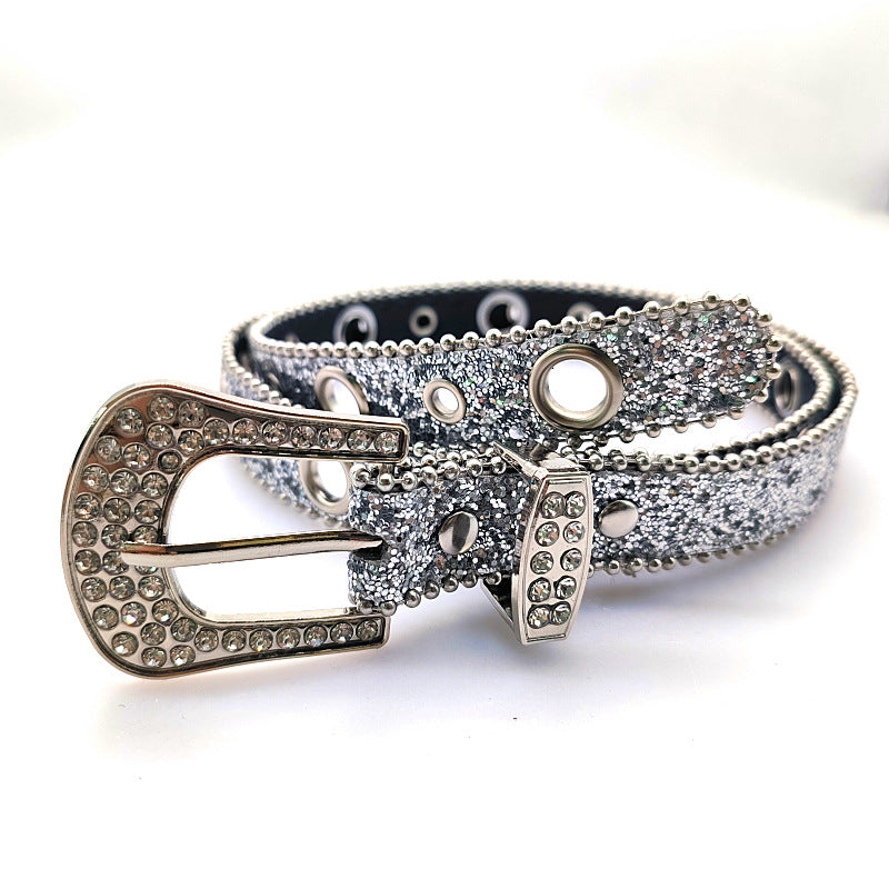 Vintage Rhinestone Shiny Punk Belt