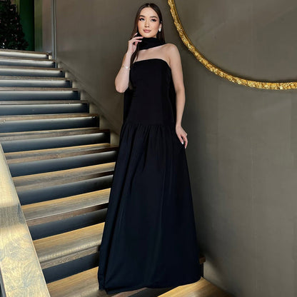 Elegant High-Waisted Mermaid Dress with Back Tie