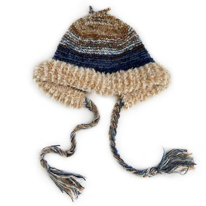 Haila - Colorful Stripes Knitted Beanie with Earflaps