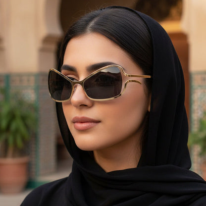 Trendy Y2K Metal Sunglasses Hip Hop Style Shaped Shades