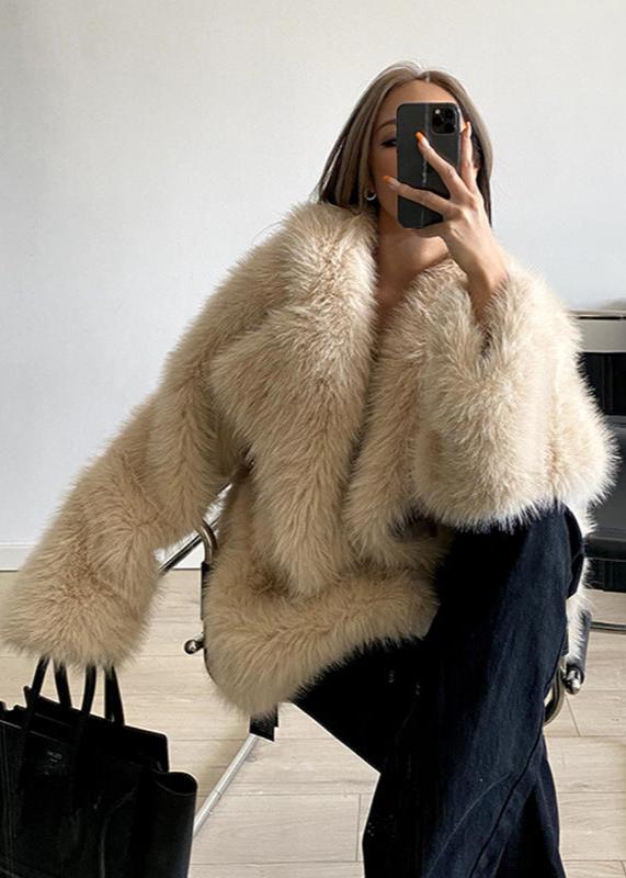 Suit Collar Fur Coat Premium Plush Material