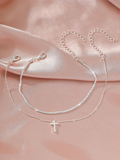 Simple Glitter Double Anklet