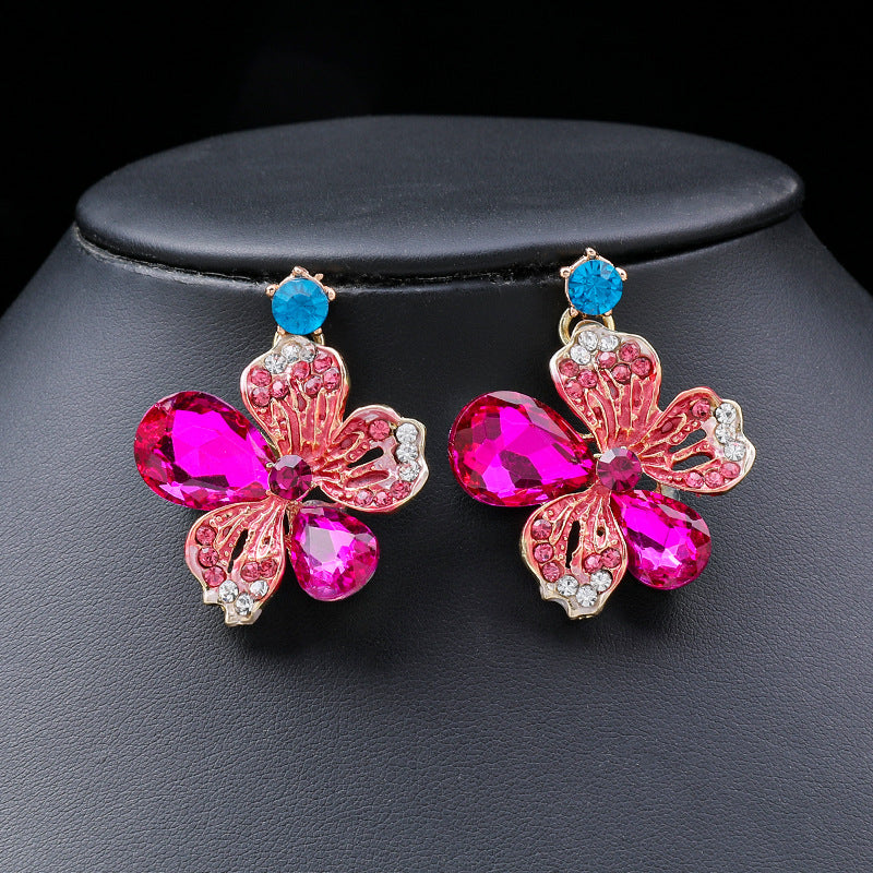 Colorful Floral Necklace Set for Women - Elegant Bridal Statement Jewelry