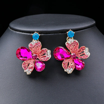Colorful Floral Necklace Set for Women - Elegant Bridal Statement Jewelry