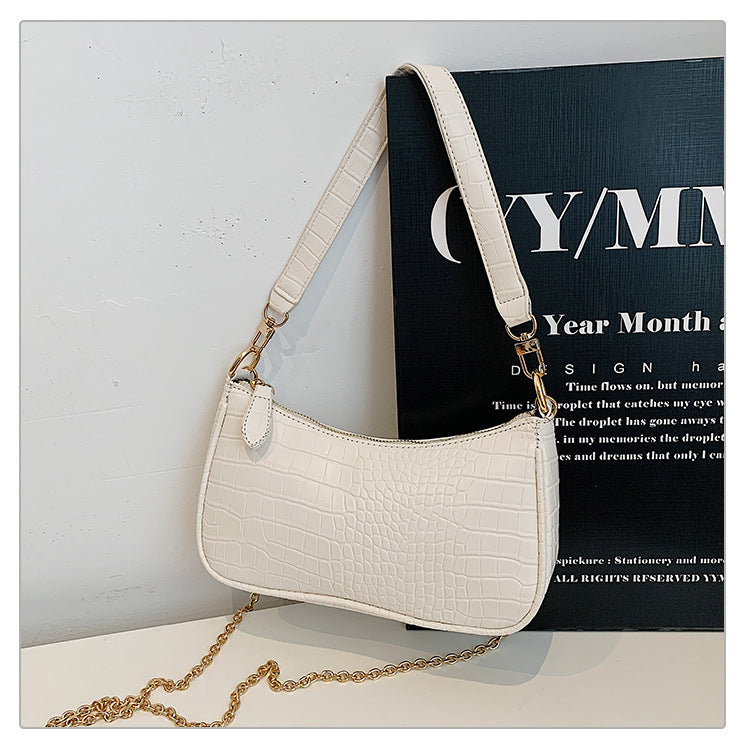 Trendy Croc Texture Mini Shoulder Bag for Women