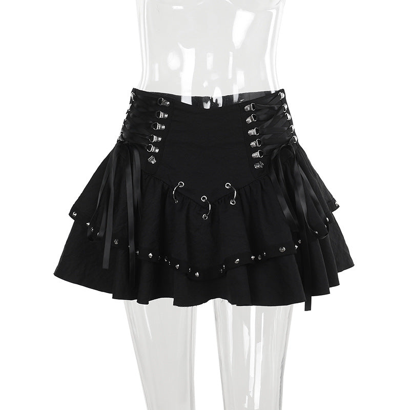 Black Heavy Metal Mini Skirt Sexy Street Style