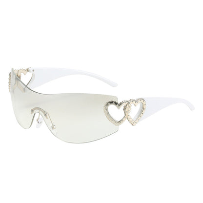 Trendy Y2K Heart-Shaped Sunglasses Unique Fashion Eyewear