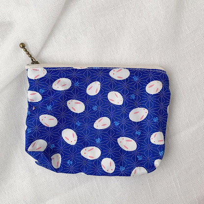 Mini Cartoon Zipper Wallet for Women Cute Floral Fabric Purse