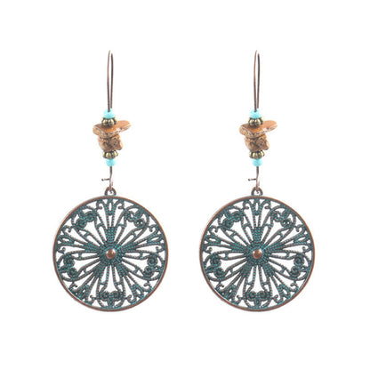 Bohemian Turquoise Earrings Vintage Style Geometric Alloy Earrings